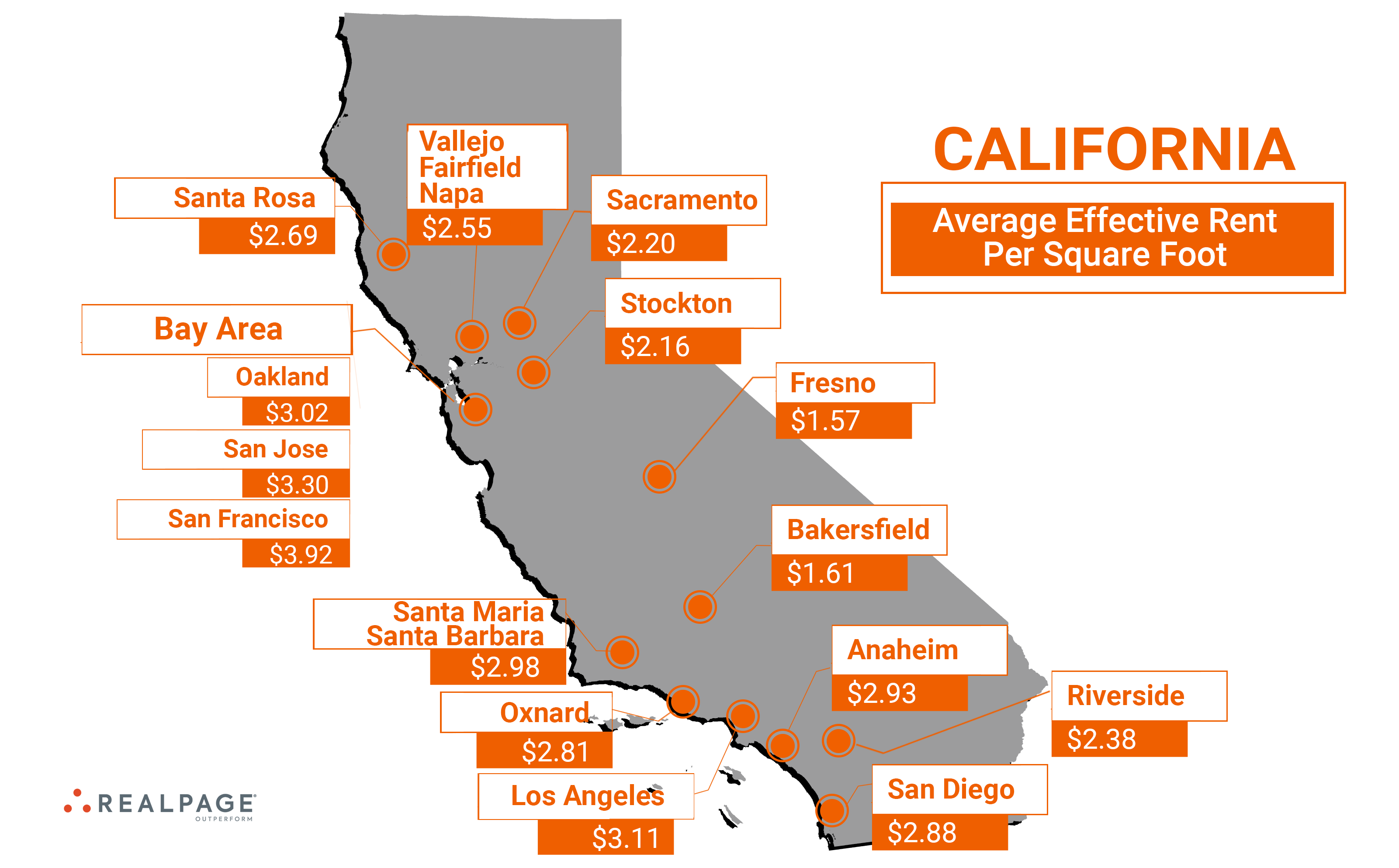 California Apartment Markets Ranked by Rent Per Square Foot RealPage